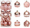 Pveath 24 Stück Christbaumkugeln, mehrfarbig, bruchsicher, Dekoration für Festtage, Hochzeit, Party, 6 cm rose gold
