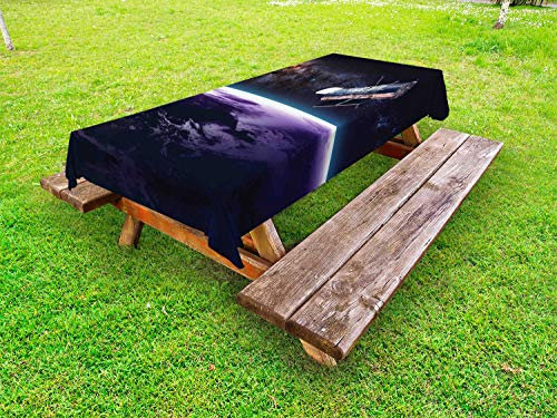 Abakuhaus Hubble Outdoor-Tischdecke, Real Life Bild im Raum, dekorative waschbare Picknick-Tischdecke, 145 x 210 cm, Mehrfarbig