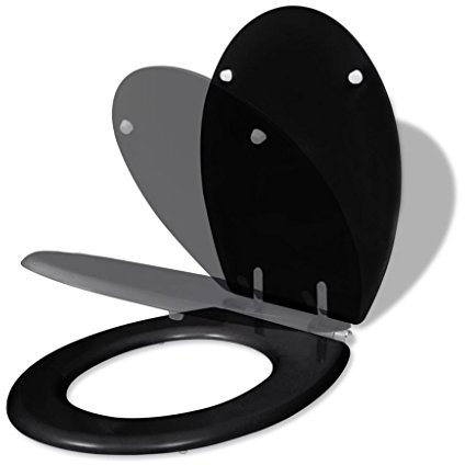 Tidyard WC Sitz Toilettendeckel Toilette Deckel Toilettensitz Mit Absenkautomatik,Toilettensitze WC-Sitz 45 x 36 x 5 cm,Scharniere aus extra starker Chrom-Zink-Legierung