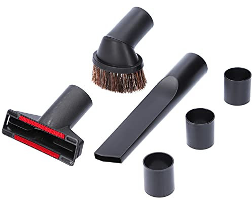 McFilter Lot de 6 buses pour aspirateur Miele Complete C3 Série, raccord de 32/35 mm, avec brosse à meubles, brosse à coussins, suceur plat, adaptateur