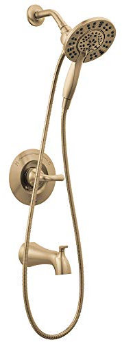 Delta Faucet Arvo 144840-CZ-I 144840-CZ-I Serie 14 Kit doccia monocomando per vasca e doccia, con soffione a 4 getti In2ition 2 in 1, con tubo flessibile, bronzo champagne 144840-CZ-I (valvola