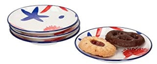 Ritzenhoff & Breker 4er Geschirrset Schale Seaside Seestern aus Porzellan I flach mit 10 cm Ø und 1,5 cm Höhe I Bunte Schälchen für Diverse Snacks und Antipasti I Spülmaschinenfest