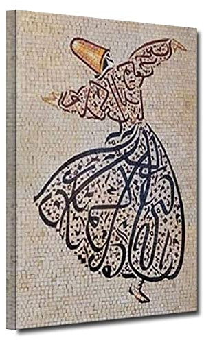 ZHONGYUTONG Islam Leinwandbild Gerahmt Sufi Kunstdruck Mevlana Gemälde Rumi Sufismus Wirbelndes Poster Moderne Muslimische Wanddekoration (30x45cm)