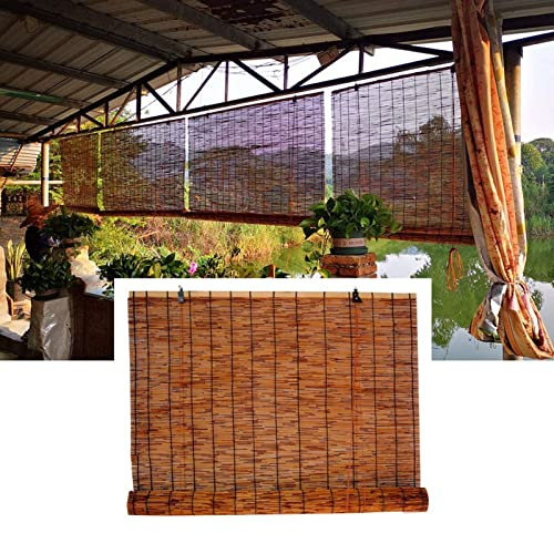 Bambus Jalousien Für Außenbereich, Anhebbare Rollos, Rollos Aus Schilfrohr, Breite 50~150 Cm, Länge 70 ~ 300 Cm, Sichtschutz Aus Bambus, Natürliches Römisches Rollo Ohne Bohren, Rollo Mit Sonnenfilter