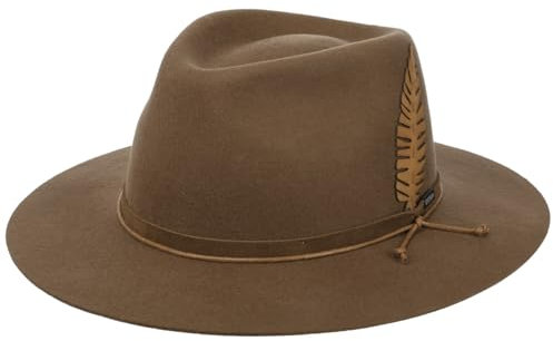 Stetson Jacksfield Wollhut Traveller Hut - Hut mit Ledergarniturband - Asahi Guard® Filzhut - Unisex - Wetterfest - Herbst/Winter braun XL (60-61 cm)