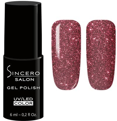Sincero Salon - Premium UV Gel Nail Polish - Flash Red- Gel Nail Varnish - Nail Art - Long-Lasting High Gloss Wear - Red Gel Nail Polish - Gel Nails - Glitter Gel Nail Polish - Rich Pigment