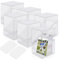 Mlikero Card Deck Cases, 6 Pack Acrylic Card Box for Trading Cards,Sturdy Card Storage Boxes Holding 100+ Sleeved Cards with 6 Dividers, Baseball Cards, and Sport Cards