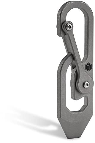 KeyUnity KU04 Outil Porte-CléS Mousqueton En Titane, Porte Clef Mousqueton, Mousqueton Multifonction, Mousqueton à DéGagement Rapide Avec Fonction Levier Pour Un Transport Quotidien