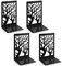 Anhow 2 Paar Buchstütze, Buchstützen Metall Bücherhalter Bookends, Book Holder für Kinder, Schule, Bibliothek - Schwarz/ 9,3 x 12 x 17,2 cm