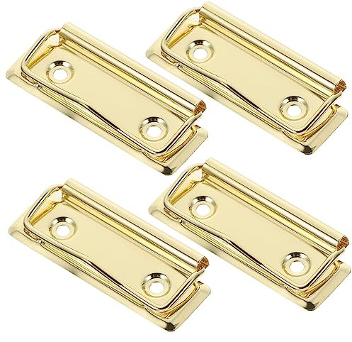 Ciieeo 4 Stück Goldene Klemmbrettklammern - Binder Taschenbinder Sammelalbum Binder Klemmbretter Hardware Klemmbrettklammern Für Klemmbrettklemmen Zubehör Bürobinderklammern