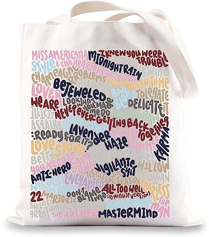 BWWKTOP Singer Album Canvas Tote Bag Sänger Konzert Geschenke Song Lyrics Schultertasche Sänger Merchandise, You Were Trouble, 14.56 x 12.59