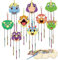 WEDNOK 9 Pcs Dinosaurier Windspiel Bastelset Kinder DIY Dino Basteln Holz Klangspiel Bastelhandwerk zum Bemalen Holzbastelsets Geschenk Deko für Jungen Mädchen Kindergeburtstag Party