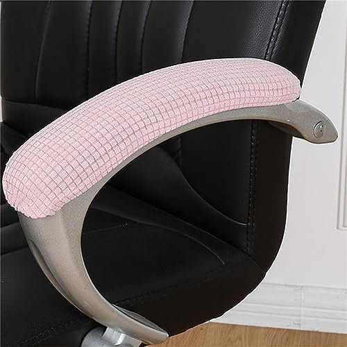 Highdi Lot de 2 Housses d'accoudoirs de Chaise de Bureau, Imperméable Amovibles Housse Accoudoir Fauteuil Confortable Housses de Bras de Bureau pour la Plupart des Chaises de Bureau (Rose Clair)