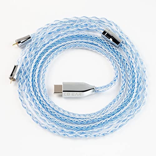 H HIFIHEAR KBEAR T3 USB Typ C Stecker 2Pin IEM Kabel 8 Core 5N Silber Kopfhörer Kabel Ear Monitor Ersatzkabel für KZ EDX ZS10 ZST AS10 CCA C10 TRN V80 V90 T3 C10 BLON BL03 KS2 KS1 IEMs