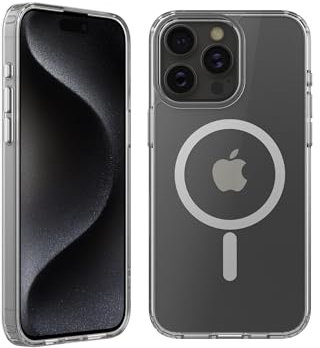 Belkin SheerForce MagSafe Compatible Phone Case for iPhone 15 Pro Max, Treated Coating, Cover with Built-In Magnets, Clear iPhone 15 Pro Max Case with Raised Edge Bumper for Screen & Camera Protection