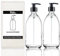 Fam Organic 500ml Clear Glass Bottle with Plastic Pump Refillable Soap Dispenser for Lotion, shampoo, conditioner, Body wash, Hand Wash. BPA Free - Eco Friendly (Clear 500ml - Black Pump - Pack of 2)