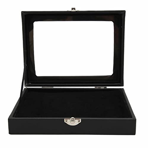Yosoo Health Gear Pin-Vitrine, Ordentliche Aufbewahrung, Transparent, Staubdicht, Schwarz, Abzeichen-Box, Sammlung von Schattenrahmen-Schmuck mit Schlossschnalle und Glasdeckel für Pin, (S wie