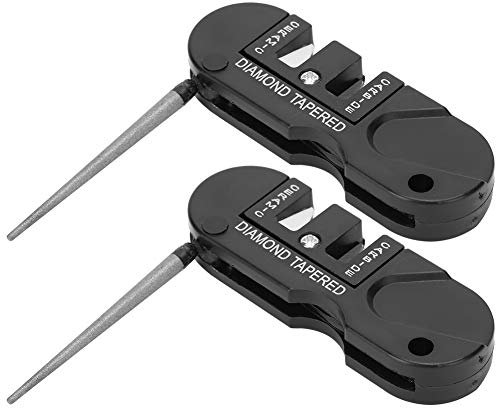 QANYEGN 2Pcs Pocket Knife Sharpener, Outdoor EDC Diamond Sharpening Rod, Tapered Rod Knife Sharpener for Hunting, Camping, Fishing