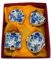 WXMYOZR Mini Boîte À Bibelots avec Couvercle À Charnière en Porcelaine, Ensemble De 4, Papillon Floral Vintage en Céramique, Petite Boîte À Bijoux, Boucles d'oreilles, Porte-Bague, Organisateur,F