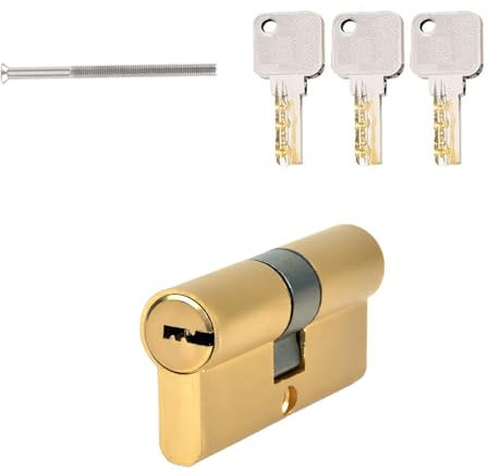 Doppelzylinder Schließzylinder Knaufzylinder 35/35 Massiver Schließzylinder mit 3 Schlüssel,Schließzylinder aus Messing, Wendeschlüssel, Türschloss Ersatzzubehör(Länge: 70 mm)