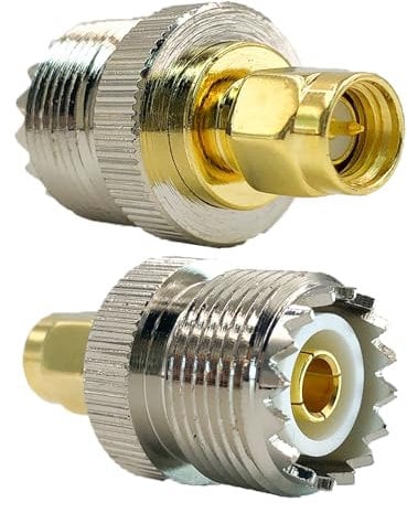 SPTSSWET SMA Male to UHF PL-259 Female RF Coax Connector UHF Female to SMA Male Adapter for CB Radio Antenna Handheld Antenna PL259 Converter 2pcs