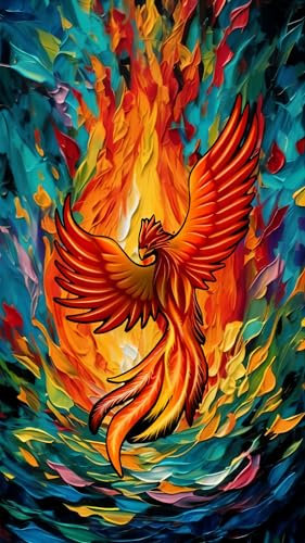 ARTGOTO Peinture par Numero Adulte Grand Format,40x70cm Peinture par Numéro Adulte Phoenix A,Paint by Numbers for Adults pour Décoration Murale(Sans Cadre)