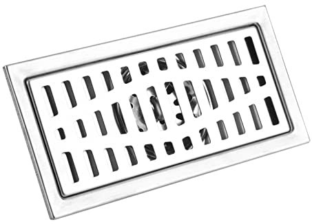 Desagüe de Suelo Rectangular de Acero Inoxidable para Baño, Ducha, Cocina, Rejilla de Residuos, Drenaje Rápido Resistente para Cocina, Baño e Inodoro