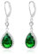 ALEXCRAFT Wassertropfen Ohrringe Silber 925 Hängend mit Grün Zirkonia Dangle Earrings for Women für Frauen Freundin Mama