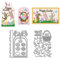 WADORN Stanzformen „Frohe Ostern“ Osterhase Osterei Metall Stanzformen Hippity Hop Kaninchen Prägeschablonen Rahmen Schnittschablonen Vorlagen Für Die Kartengestaltung DIY Scrapbooking Dekor