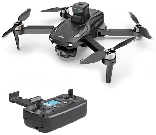 KYF Production Drone KYF-DRONE-002, Véhicule Aérien sans Pilote, Caméra Gimbal 3 Axes, FULL HD, Compact et Pliable, Télécommande, Noir, Intermédiaire