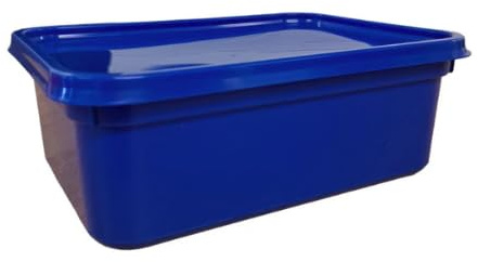 We Can Source It Ltd - Colour Code Plastic Rectangular Ice Cream Containers & Lids - Food Storage For Kitchen 2L Size-Blue - Pack of 40