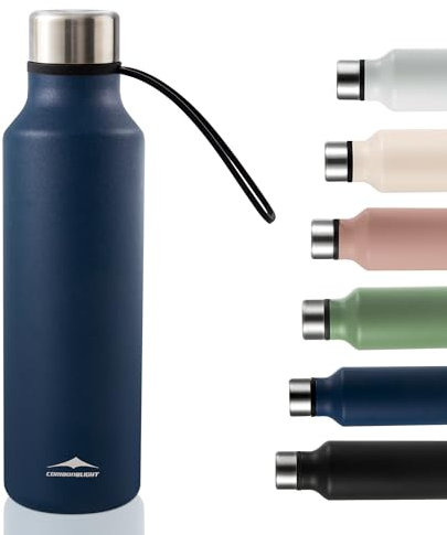 Combo Delight Trinkflasche Edelstahl 580ml,Thermosflasche Auslaufsicher,BPA-frei Isolierflasche,Thermo Trinkflasche Kalt&Warm für Sport und Büro Inklusive Reinigungsbürste-Dark Ocean Blue