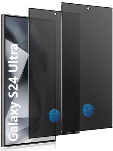 Liilaa Verre Trempé Mat Anti-espion pour Samsung Galaxy S24 Ultra, 2 Pièces Anti-Spy Matt Protection écran, 9H Dureté Anti-Traces Privacy Film Anti-Reflet
