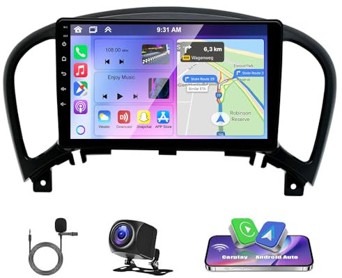 Android 13 Car Stereo for Nissan Juke 2010-2014 Double Din 9 Inch Touchscreen Car Radio Receiver with Wireless CarPlay Android Auto Bluetooth GPS Navi WiFi FM RDS SWC Backup Camera, 2G+32G