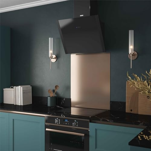 Forgeworks Brushed Copper Self Adhesive Kitchen Splashback, Stainless Steel, 600 x 750 x 0.9 mm - Scratch Resistant Decorative Wall Panel