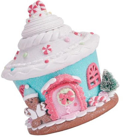 Zerodeko Leuchtendes Soft-Resin Lebkuchenhaus Deko Mit Led Licht Lebkuchenhaus Figurine Für Tisch Regal Advent Weihnachtszeit