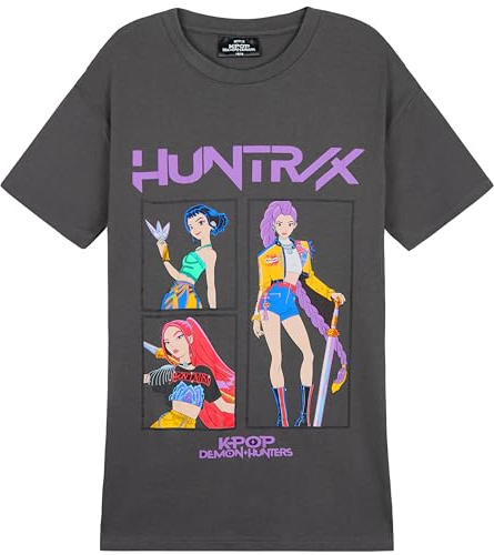 KPop Demon Hunters Official T-Shirts for Girls & Teens, Soft Breathable Crew Neck T-Shirts, Warm Loungewear, Gifts for Girls