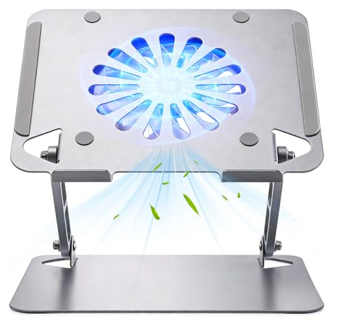 Gaming Laptop Cooling Pad, Gaming Laptop Cooler, Laptop Cooling Pad Stand with 14 CM External Cooling Fan, Fast Cooling Computer Laptop Support Up to 16”, 3.0 USB Hubs, Adjustable Ergonomic Lap-top