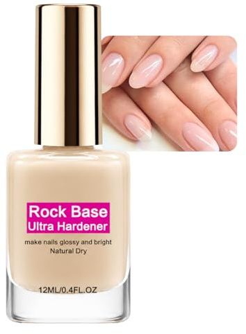 Rock Base Nail Strengthener,Deep Moisture Extra Strong Nail Hardener for Damaged Nails,Anti-split & Breakage Protection,Nail Repair Polish for Weak, Thin, Peeling Nails, Strengthening