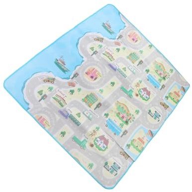 kesurpae Dynamische Spielmatte für Kleinkinder, Faltbare Spielmatte für Babys, Spielspaß im Stadtverkehr, Lernspielmatte, Faltbare Babymatte, Puzzle , Kletterteppich