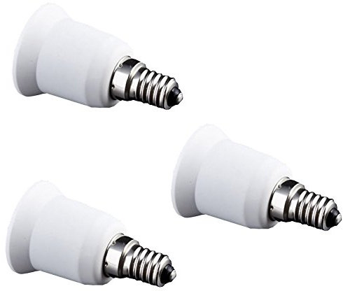 TWDRTDD E14 to E27 Light Adapter Socket Base Converter for Light Lamp Bulb Holder Fitting (Pack of 3)