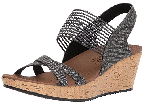 Skechers Beverlee High Tea Damensandalen, Schwarz/Schwarz, 39 EU