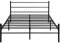 H.J WeDoo Doppelbett Gästebett Metallbett Kinderbett Jugendbett Bettgestelle Bettrahmen mit Lattenrost für Schlafzimmer Betten 140 x 190 cm, Schwarz