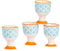 Argon Tableware Hand Printed Egg Cups - Pack of 4 - Blue Porcelain Breakfast Brunch Easy Clean Hard Soft Boiled Eggs Dipping Holder Stand for Breakfast, Brunch