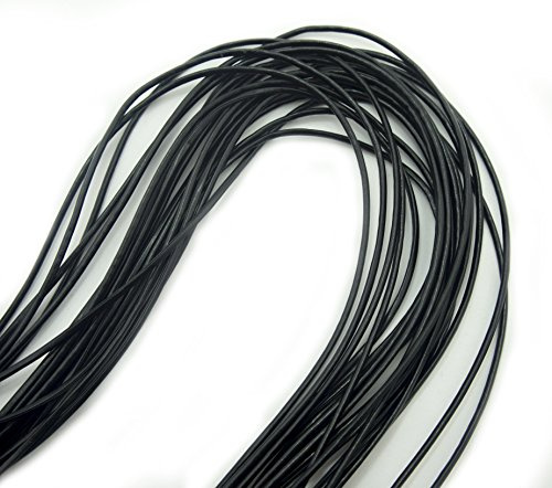 HAND® Gloss Round Black Invisible Seam Leatherette PU Trim for for Embellishing Garments, Accessories - 3 mm Wide x 2 Metres