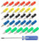 CESFONJER4mm Banana Plugs, Speaker Banana Connectors, for AV Receivers, Amplifiers, Surround Sound, Banana Wall Plates, Corrosion-Resistant (6 Red, 6 Green, 6 Blue, 6 Yellow,6 Black+Screwdriver)