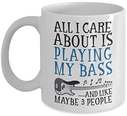 Mom and Dad Mug All I Care About is Playing Bass Coffee Mug Cup - Guitar Bass Player Coffee Mug Gift - Funny Bassist Guitarist Cup Accessories