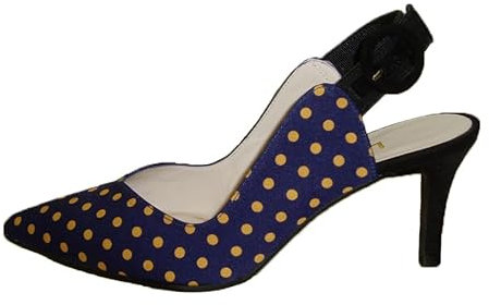 Lodi Mateo – Tego Damen-Schuh, Blau, Textil, gepunktet, Absatz 7 cm, - blau - Größe: 38 EU