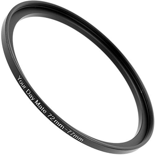 Step Up Ring, Ø 72 à 77 mm de diamètre, Compatible avec Les objectifs de Fabricants tels Que Canon, Sony, Nikon, Fujifilm, Adaptateur de Filtre pour Objectif d'appareil Photo, Step-up Ring Aluminium