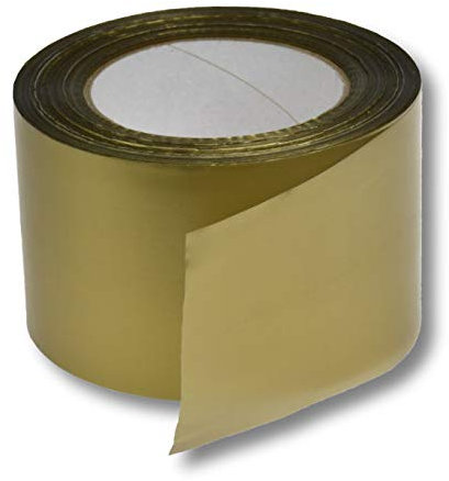 1 Rolle super stabiles Absperrband Flatterband Warnband Trassenband Folienband Parkplatzsperre Baustellenabsperrung 75mm (100m, Gold)